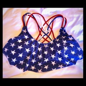American flag swim top.